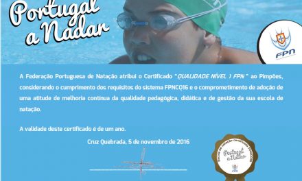 ESCOLA DE NATAÇÃO DOS PIMPÕES CERTIFICADA PELA FPN